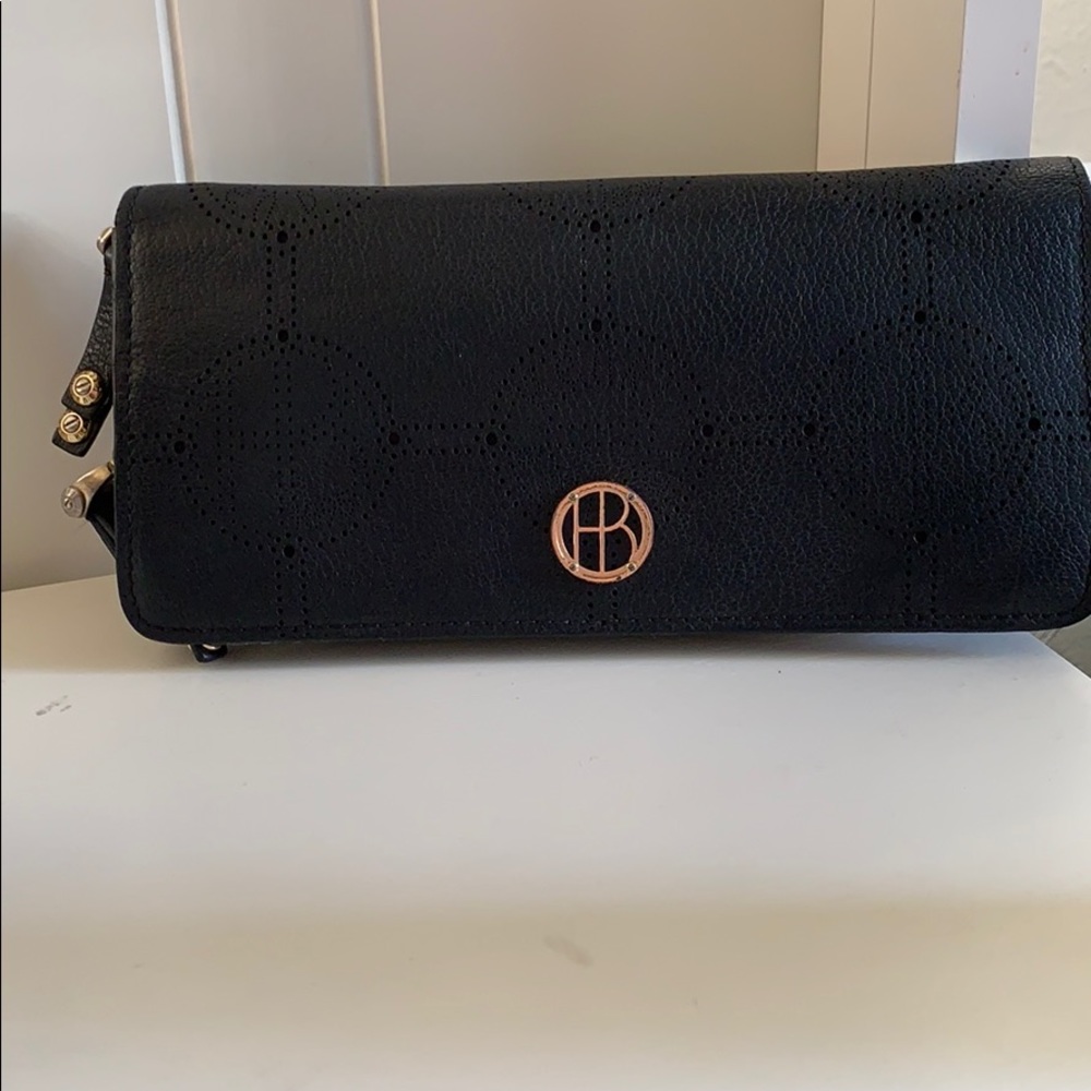 HENRI BENDEL perforated monogram leather wallet